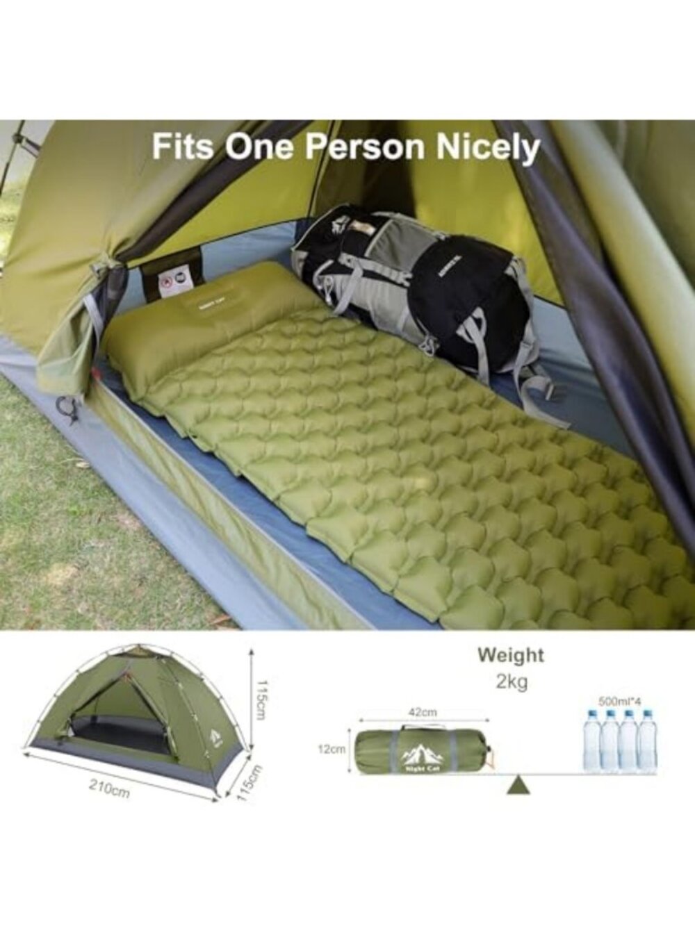 Lightweight 1-2 Person Camping Tent | Easy Clip Setup, Rainproof & Compact - Picture 3 of 6